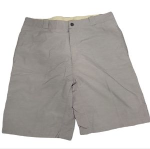 Speedo Lightweight Greyish Zip up snap button belted Shorts XL